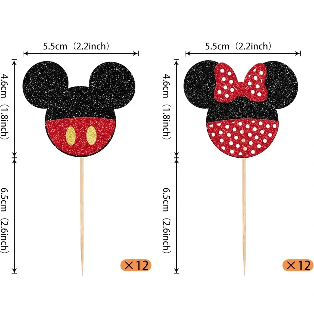 Mickey and Minnie mouse cake toppers